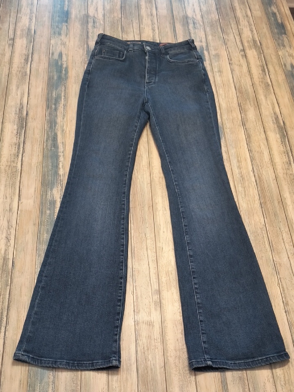 Pilcro Anthropologie Size 26 The Icon Flare Jeans Button Fly High Rise Denim